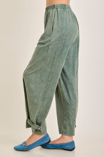 Mineral Washed Functional Ankle Strap Pants