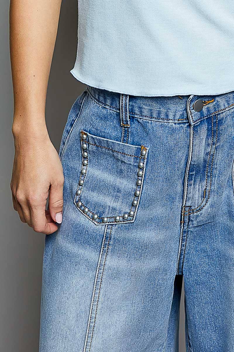 Vintage Elastic Band High Rise Wide Pants