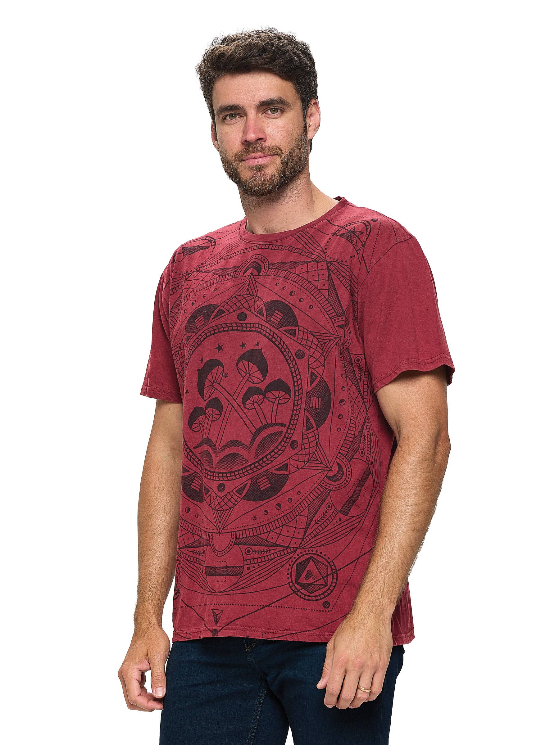 Short Sleeve Sacred Geometry and Mushrooms T-Shirt