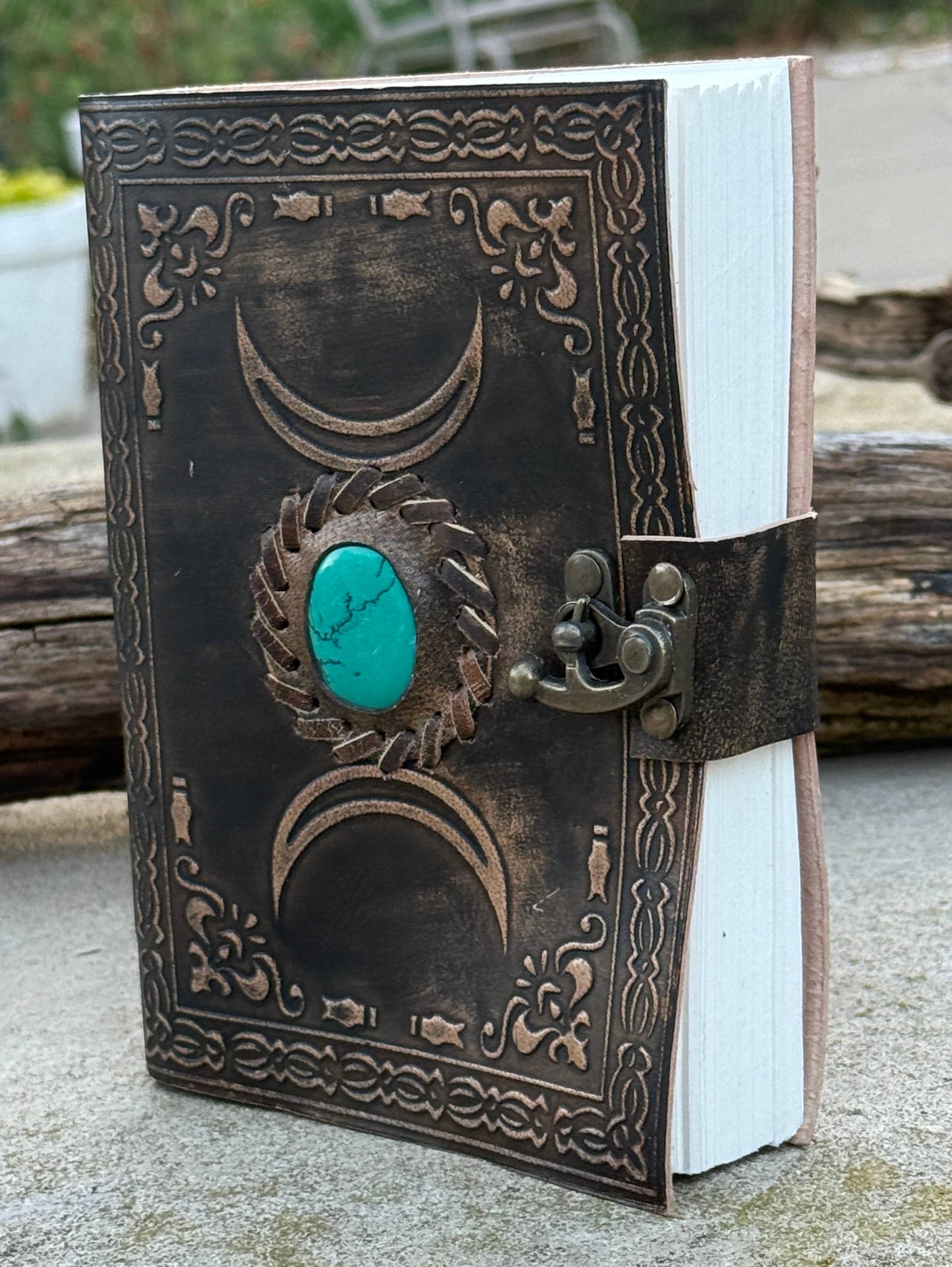 Triple Moon Leather Handmade Journal