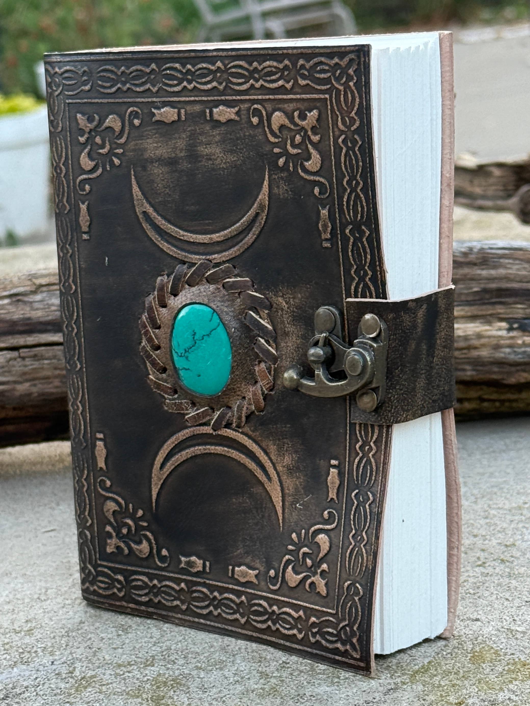 Triple Moon Leather Handmade Journal
