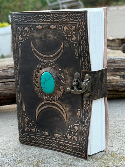 Triple Moon Leather Handmade Journal