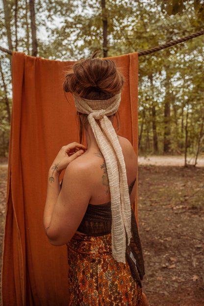 Beachy Recycled Cotton Bohemian Mesh Hair Wrap