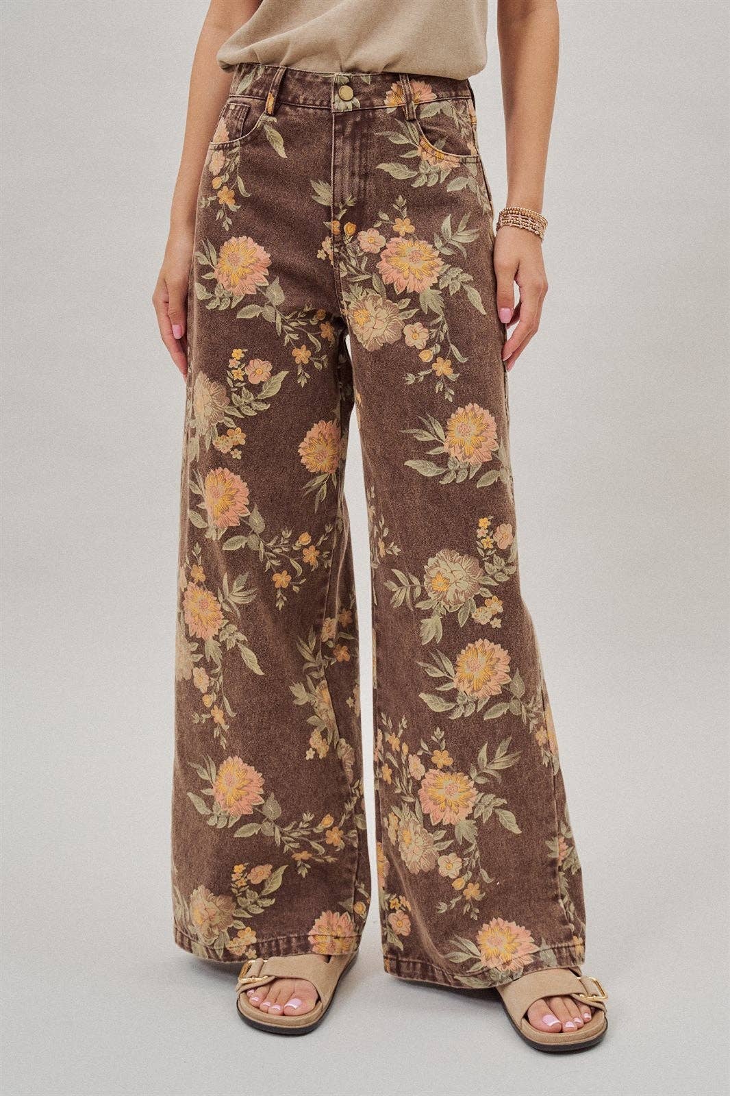 Vintage Botanical High-Rise Wide Leg Denim