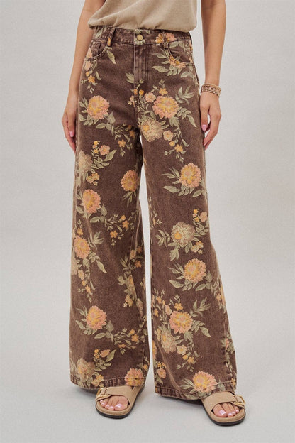 Vintage Botanical High-Rise Wide Leg Denim