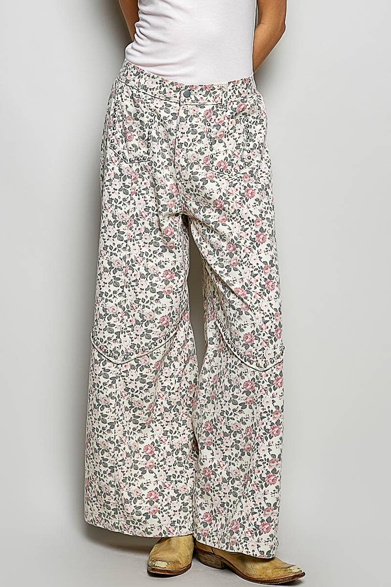 Vintage Elastic Band High Rise Wide Pants