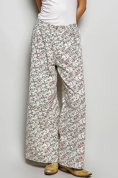 Vintage Elastic Band High Rise Wide Pants