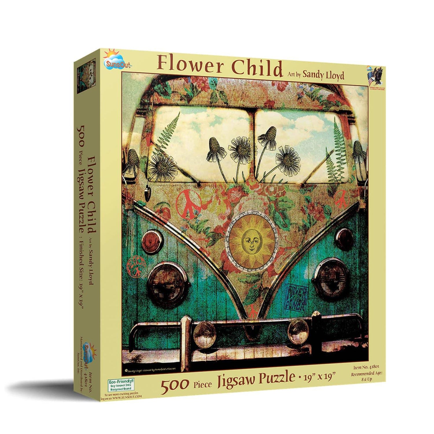 Flower Child Hippie Bus 500 Piece Jigsaw Puzzle - Random Hippie