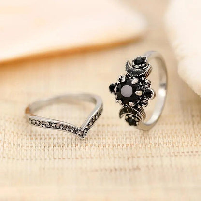 Unisex Gothic Engagement Ring Set - Random Hippie