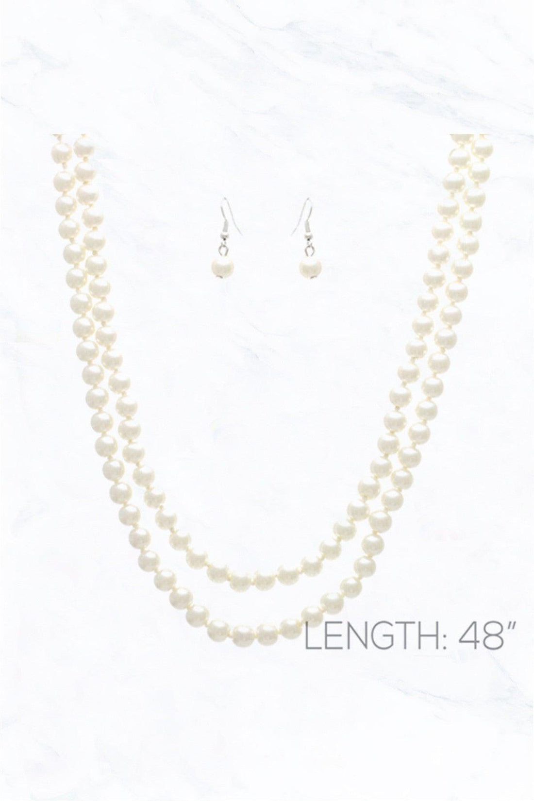 48&quot; Pearl Necklace Set - Random Hippie