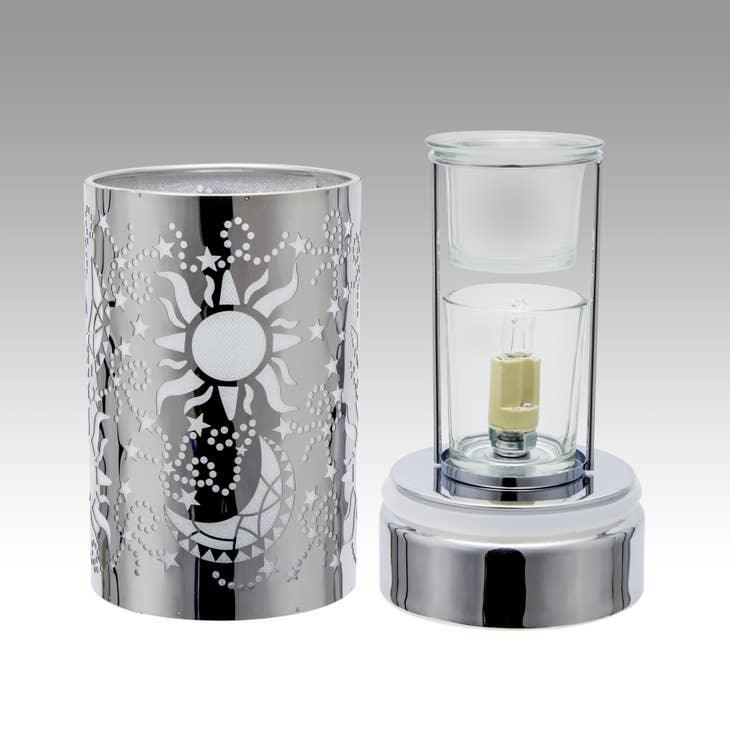 7&quot; Touch Lamp with Oil/Wax Warmer - Silver Galaxy - Random Hippie