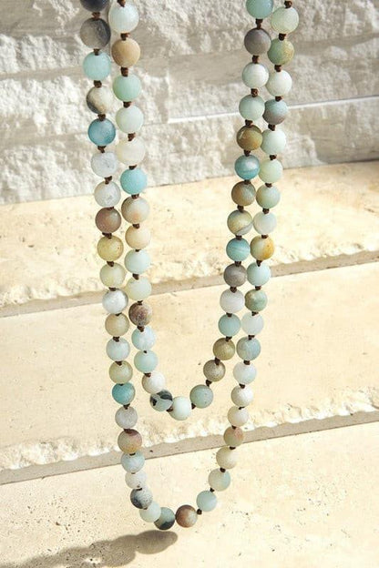 8mm 60&quot; Semi Precious Beaded Necklace.