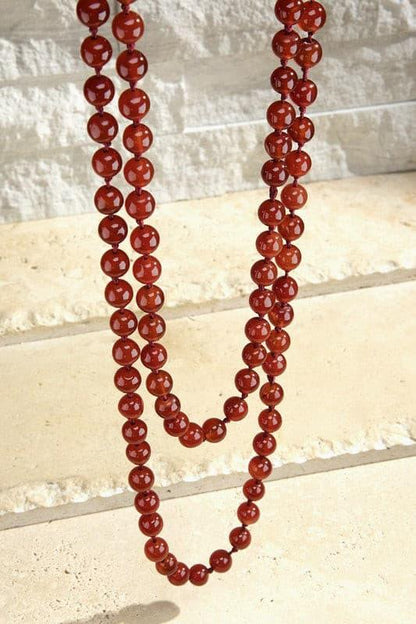 8mm 60&quot; Semi Precious Beaded Necklace.