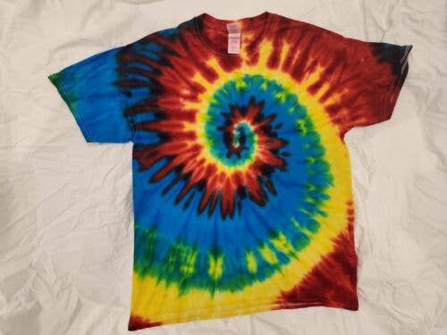 Three Color Rainbow Tie Dye(Yellow, Orange, Red) - Random Hippie