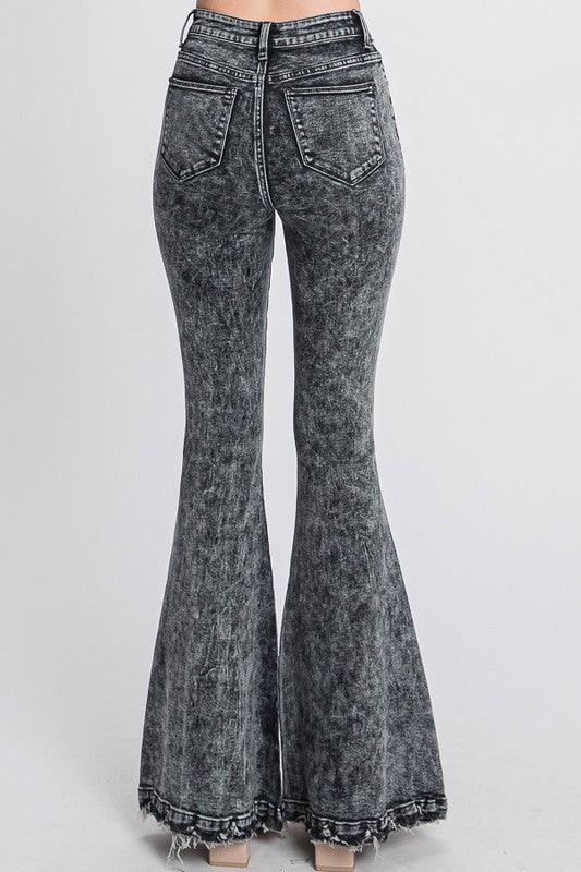 Acid Wash Bell Bottom Jeans - Random Hippie