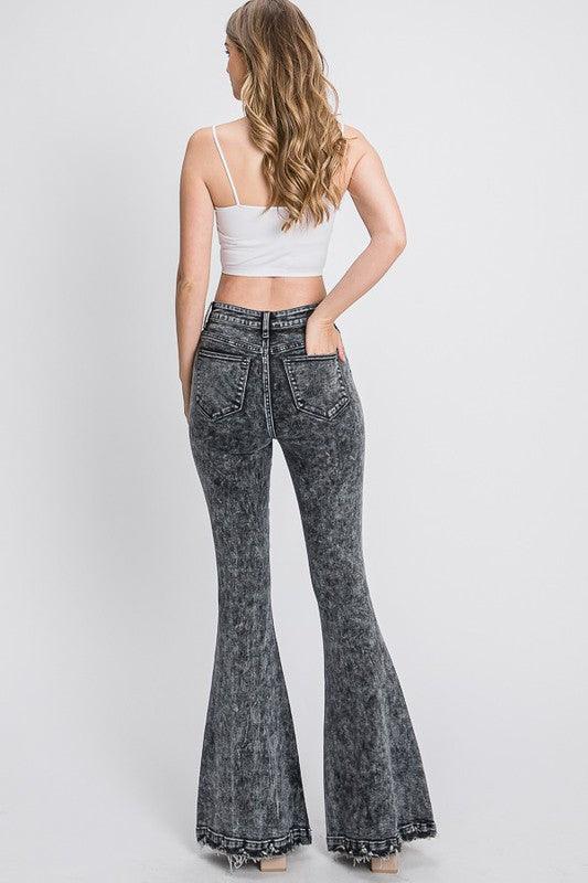 Acid Wash Bell Bottom Jeans - Random Hippie