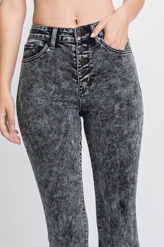 Acid Wash Bell Bottom Jeans - Random Hippie