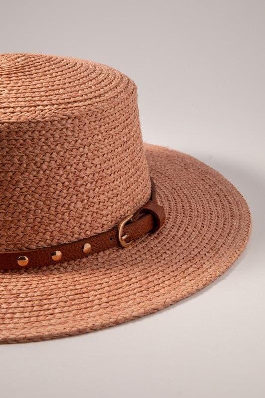 Belt Strap Straw Fedora.