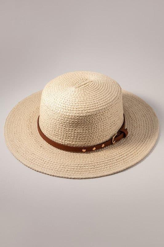 Belt Strap Straw Fedora.