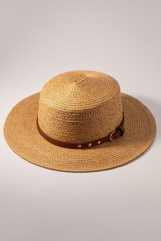 Belt Strap Straw Fedora.