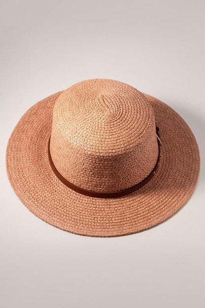 Belt Strap Straw Fedora.