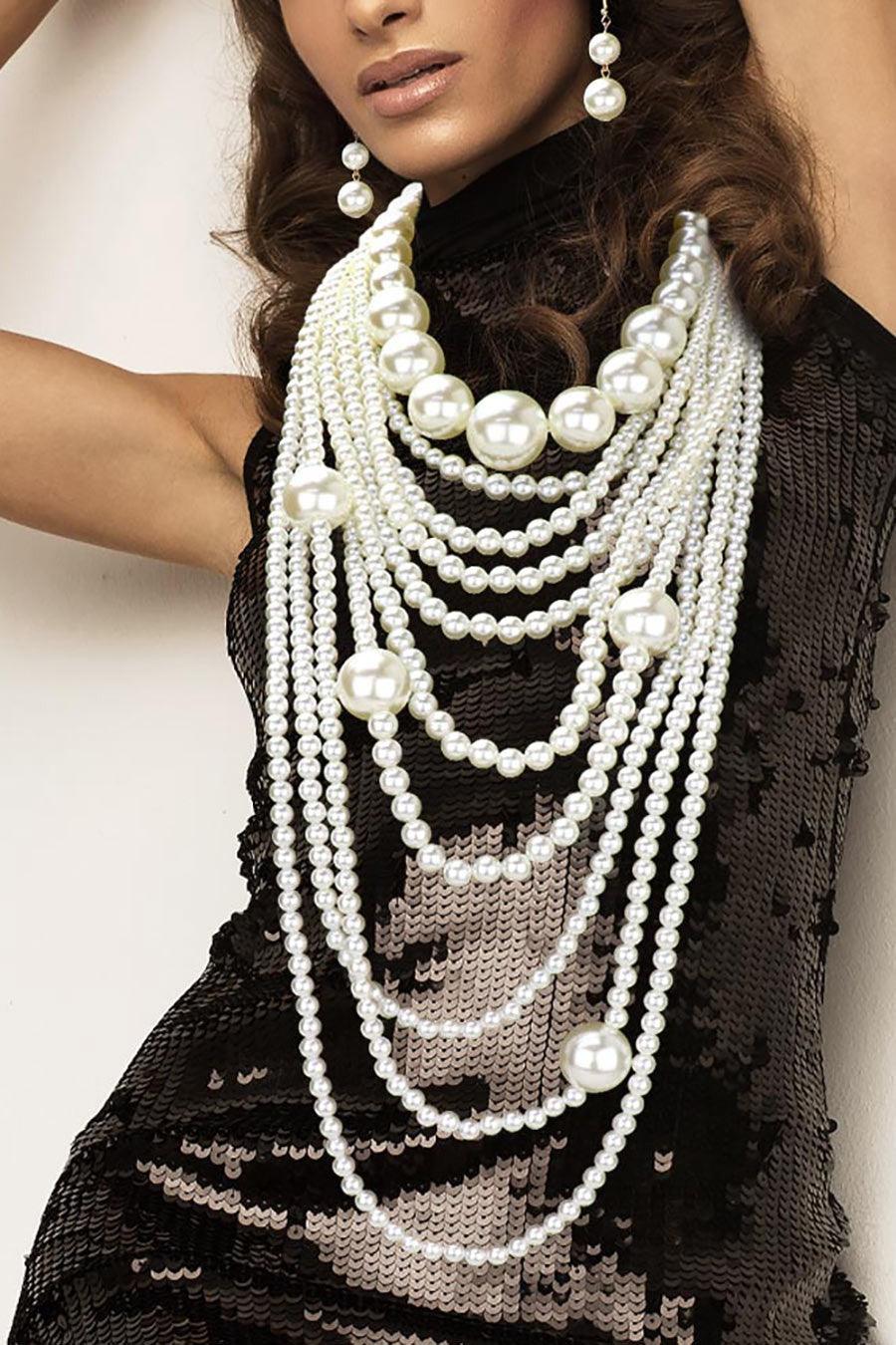 Bib Pearl Necklace - Random Hippie