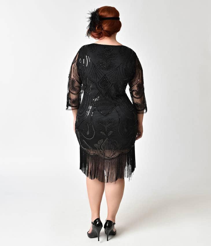 Black Beaded &amp; Sequin Flapper Dress - Random Hippie