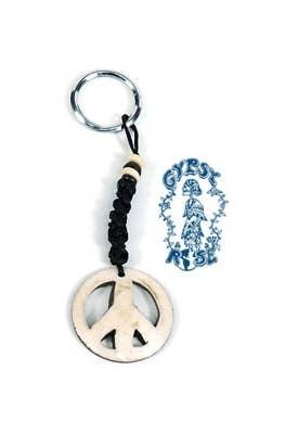 Bone Peace Symbol Keychain - Random Hippie