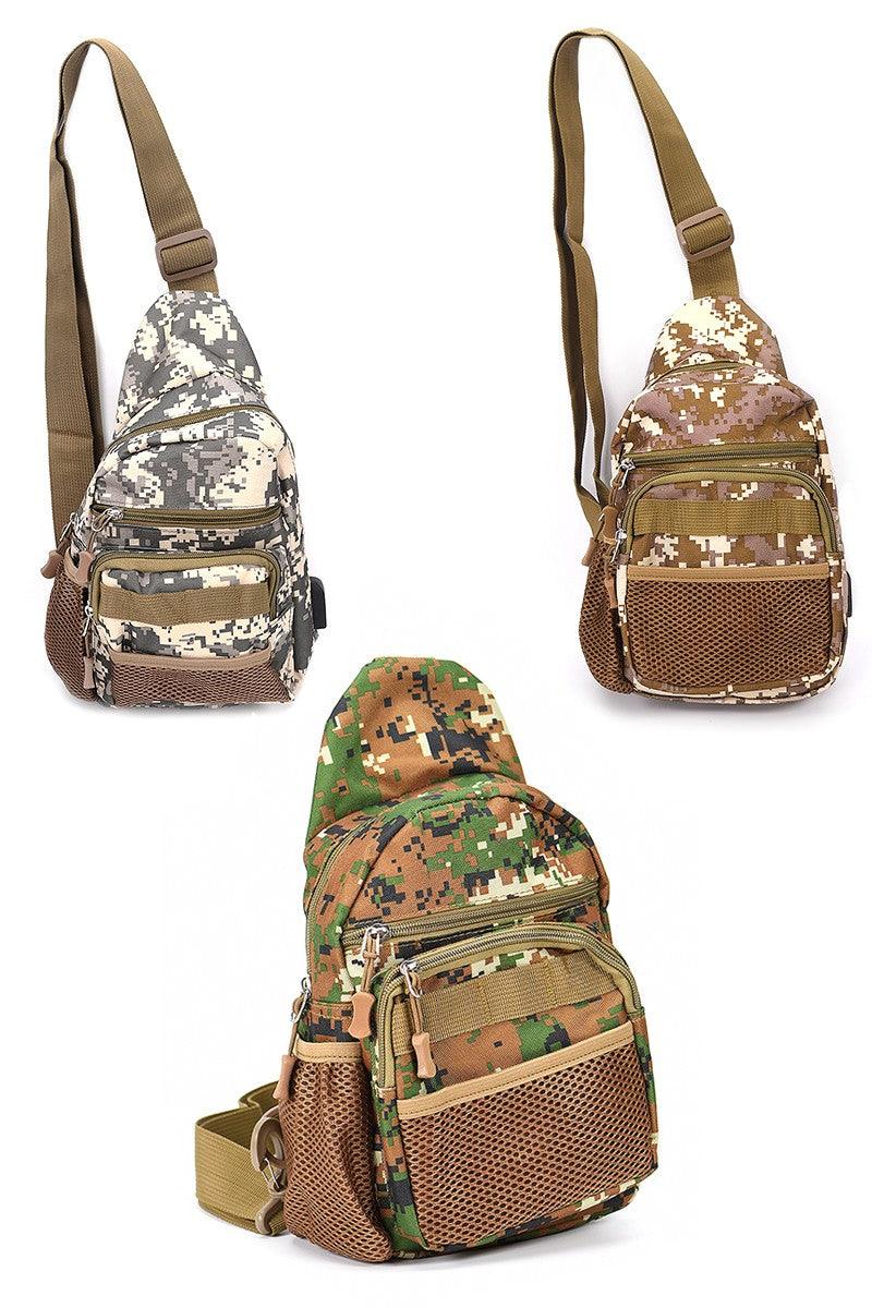 Camo Sling Backpack.