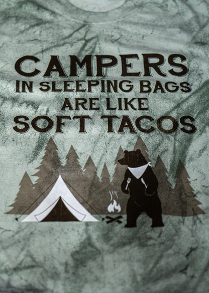 Campers in Sleeping Bags Graphic T-Shirt - Random Hippie