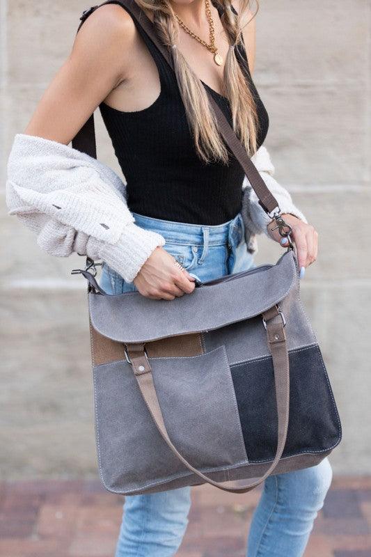 Color-Block Messenger Bag.