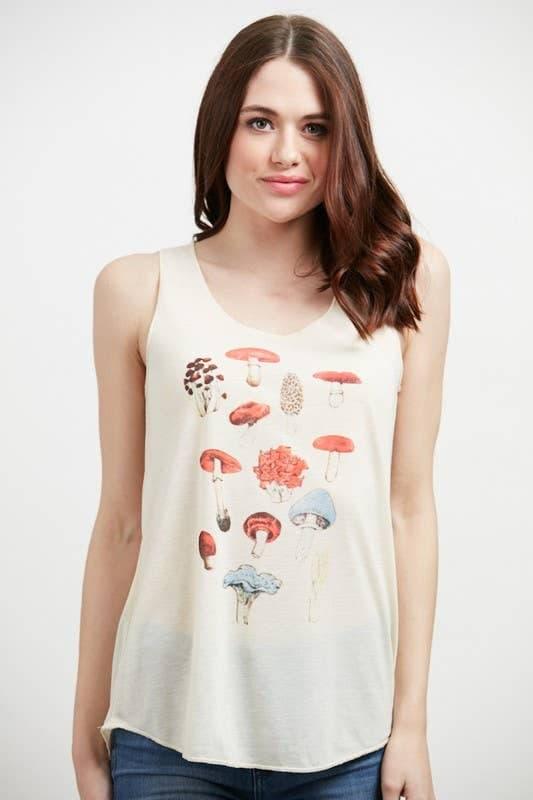 Colorful Mushrooms Print Tank Top - Random Hippie