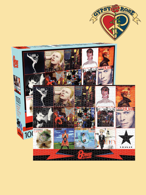 David Bowie Album Collage 1000 Piece Jigsaw Puzzle - Random Hippie