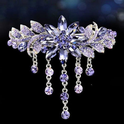 purple rhinestone hair barrette