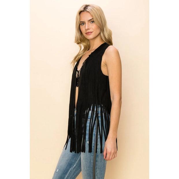 Fringe Suede Vest - Random Hippie