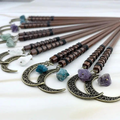 Gemstone Moon Hair Sticks - Random Hippie