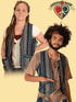 BRUSHED GHERI VEST W/FRONT POCKETS & WOOD BEAD BUTTONS VEST - Random Hippie