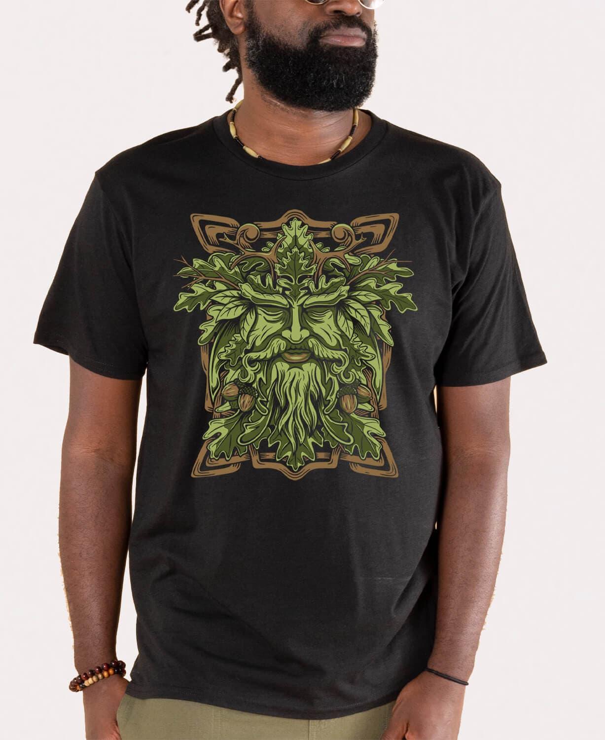 Green Man Organic Short Sleeve T-Shirt - Random Hippie