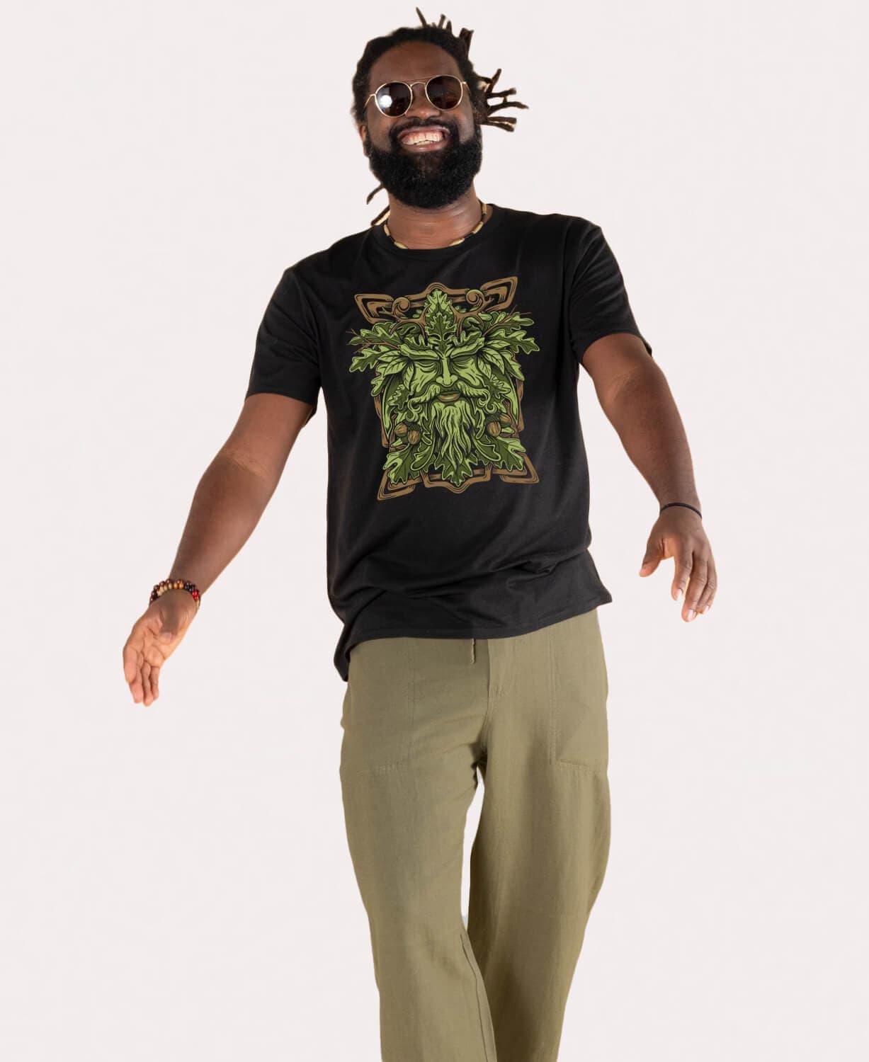 Green Man Organic Short Sleeve T-Shirt - Random Hippie