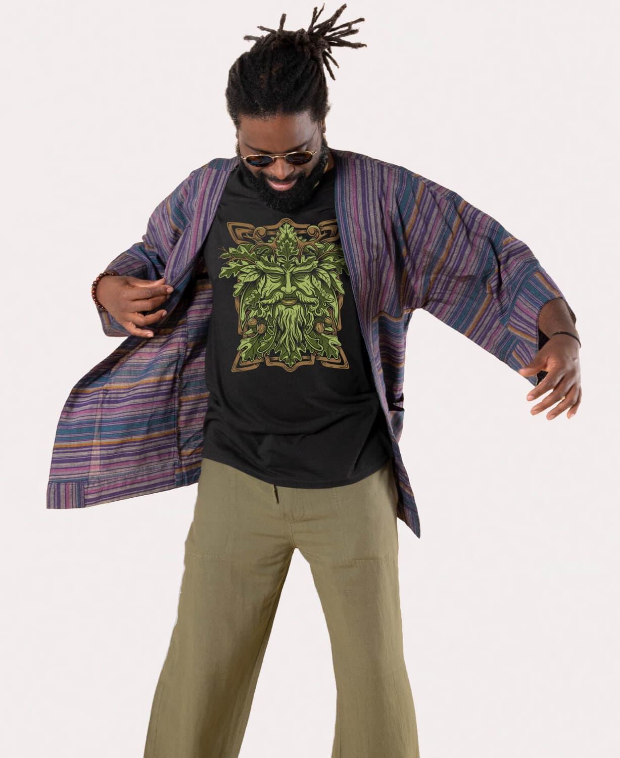 Green Man Organic Short Sleeve T-Shirt - Random Hippie