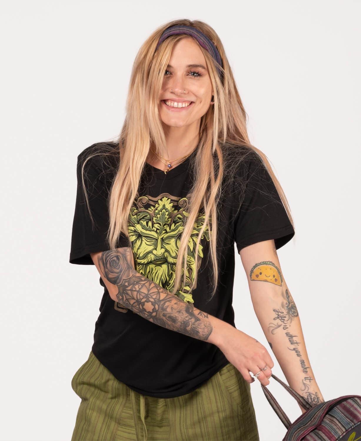 Green Man Organic Short Sleeve T-Shirt - Random Hippie