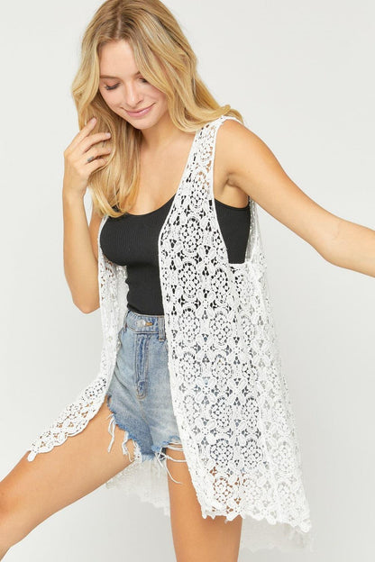 High-Low Crochet Vest - Random Hippie