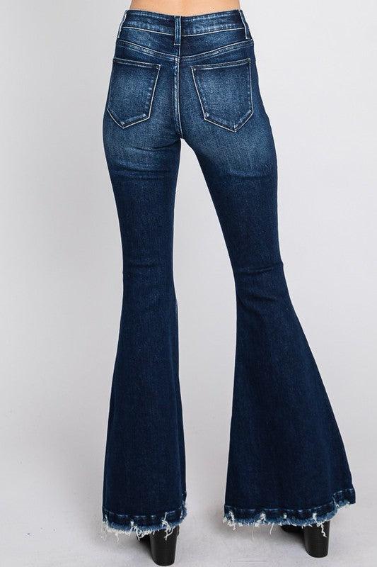 High-Rise Distressed Bell Bottom Jeans - Random Hippie