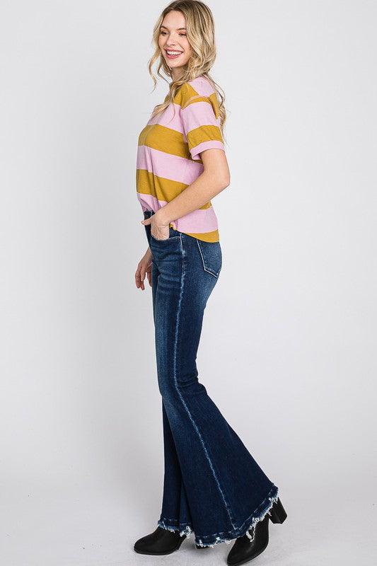 High-Rise Distressed Bell Bottom Jeans - Random Hippie