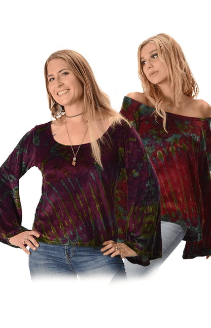 Janis Tye Dye Velvet Blouse - Random Hippie