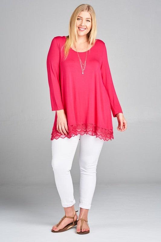 Lace Trim Jersey Tunic Plus.