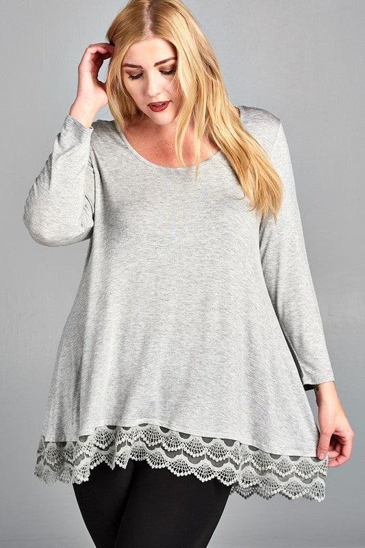 Lace Trim Jersey Tunic Plus.