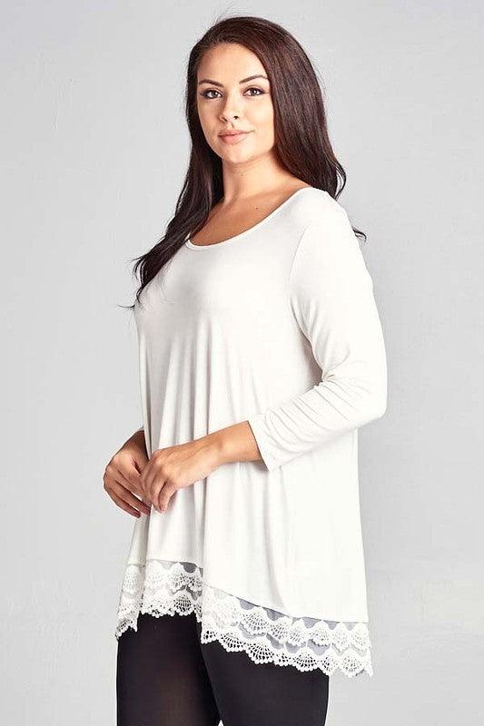 Lace Trim Jersey Tunic Plus.