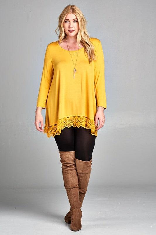 Lace Trim Jersey Tunic Plus.