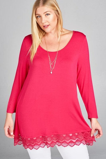 Lace Trim Jersey Tunic Plus.